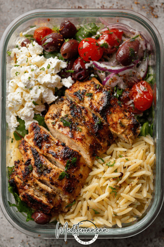 Greek Chicken Power Bowls with Lemon Orzo