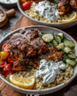 Greek Lemon Chicken Bowls with Quinoa & Tzatziki