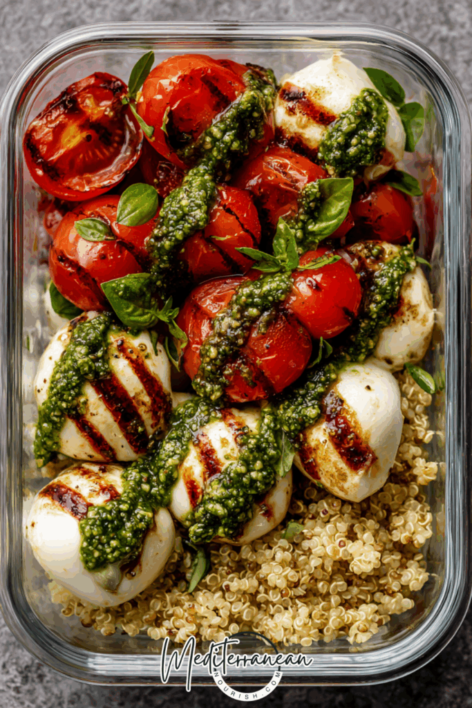 Caprese Quinoa Bowls with Pesto Drizzle