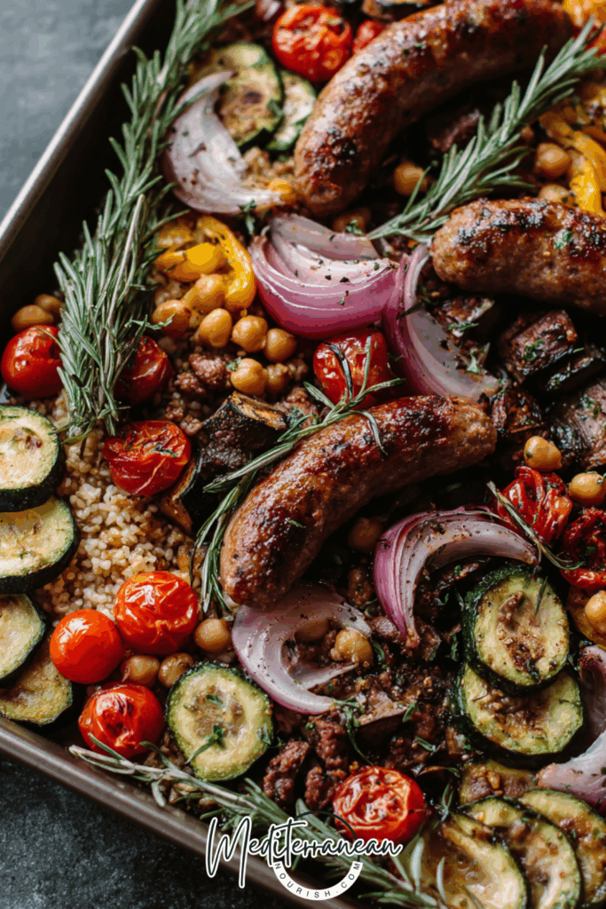 Mediterranean Sausage, Bean & Roasted Vegetable Sheet-Pan