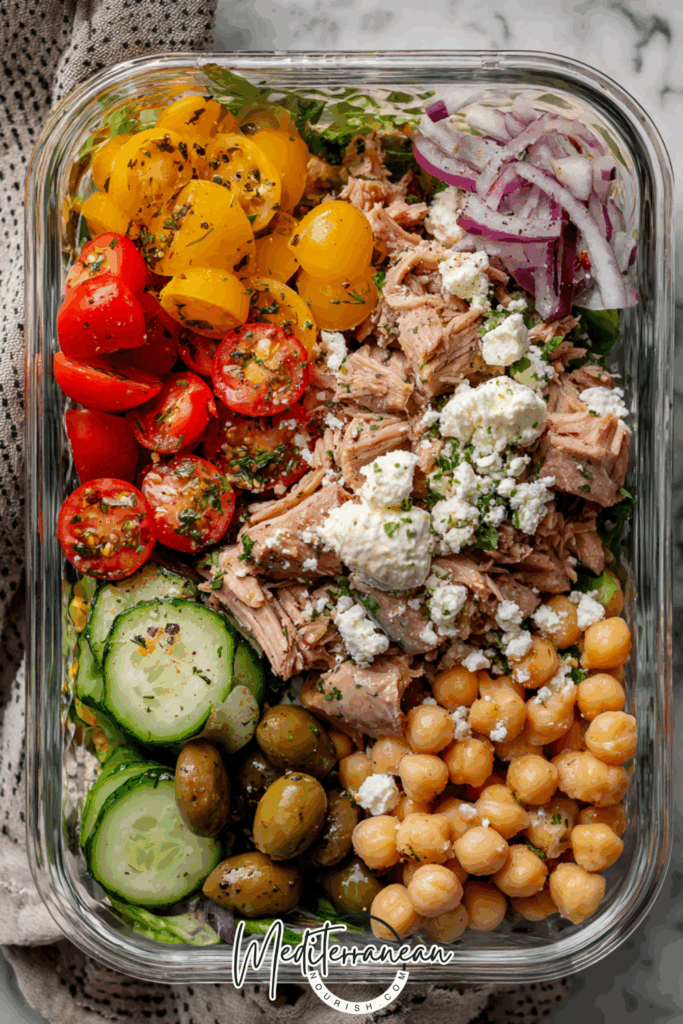 Mediterranean Tuna Salad with Chickpeas & Feta