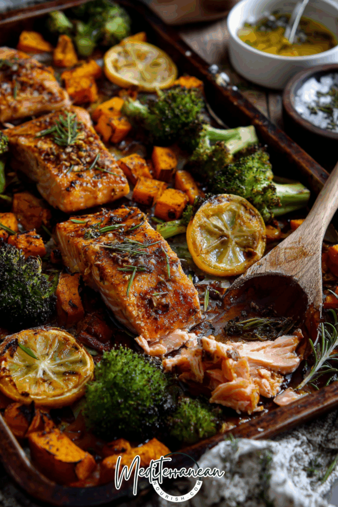 Salmon, Sweet Potato & Broccoli Sheet-Pan
