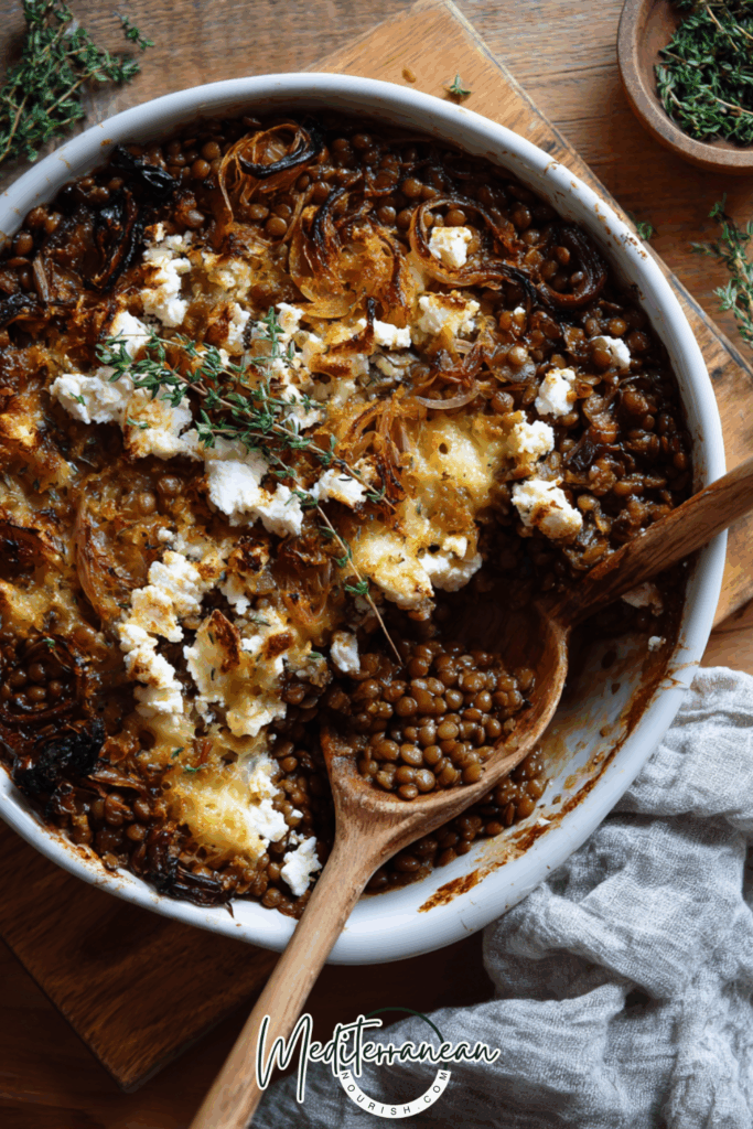 Caramelized Onion & Lentil Gratin