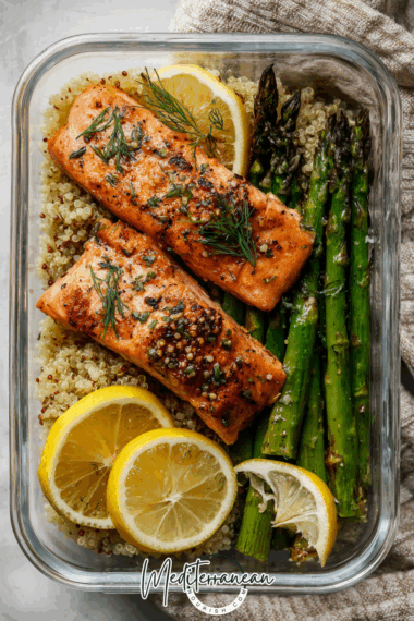 Lemon Herb Salmon with Quinoa & Asparagus