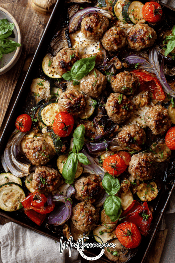 Sheet-Pan Turkey Meatball & Mediterranean Ratatouille Mix
