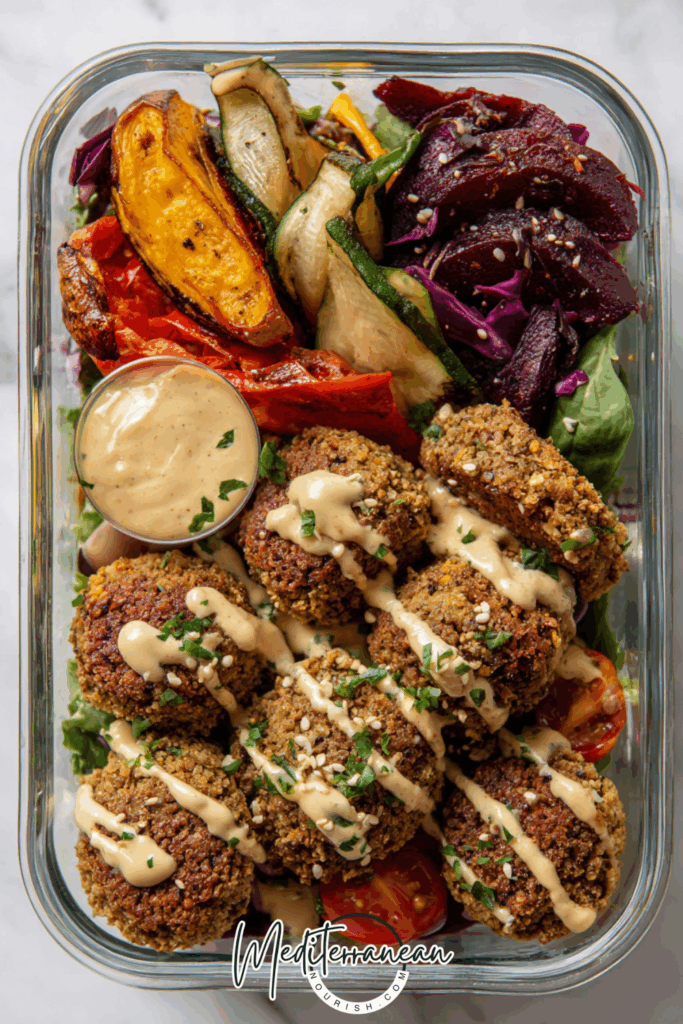 Falafel & Veggie Boxes with Tahini Drizzle