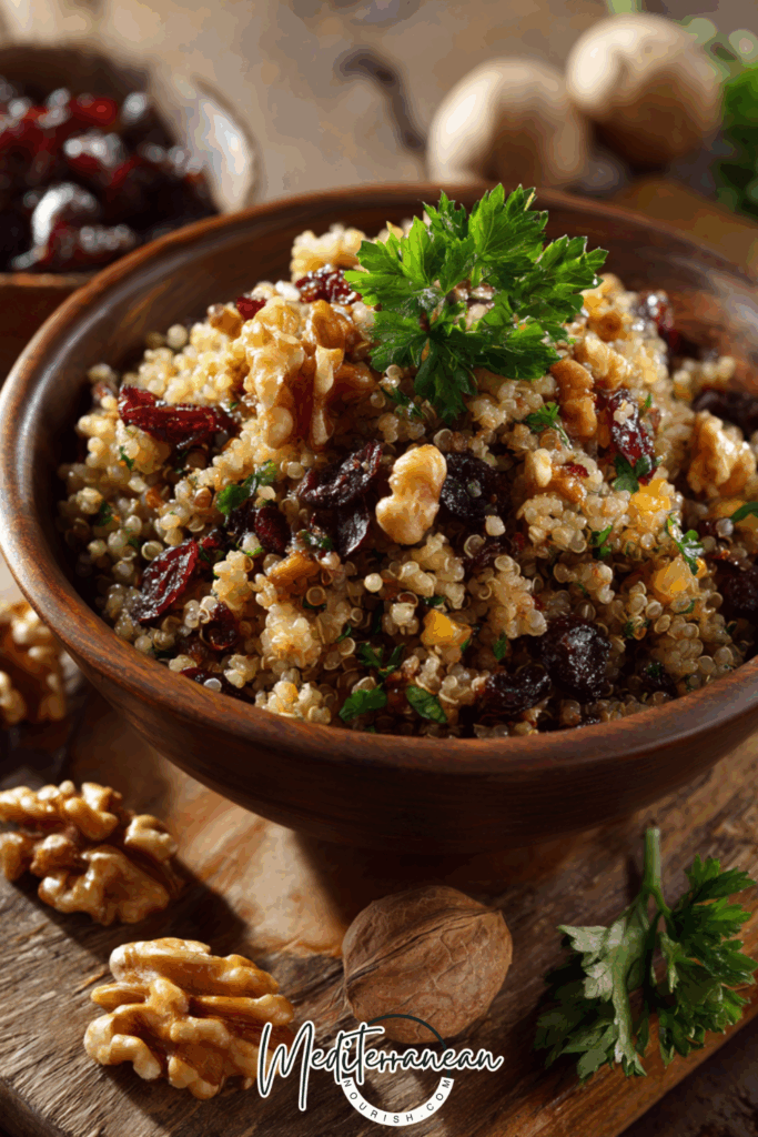 Warm Quinoa-Cranberry & Walnut Salad