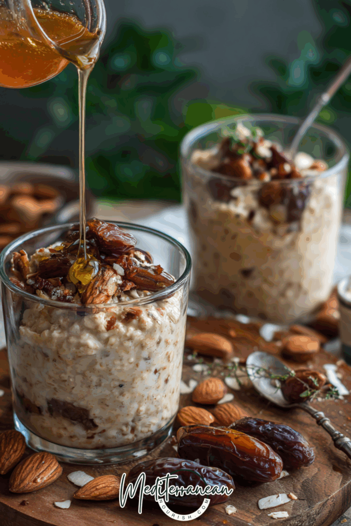 Overnight Oats with Almonds, Dates & Olive Oil