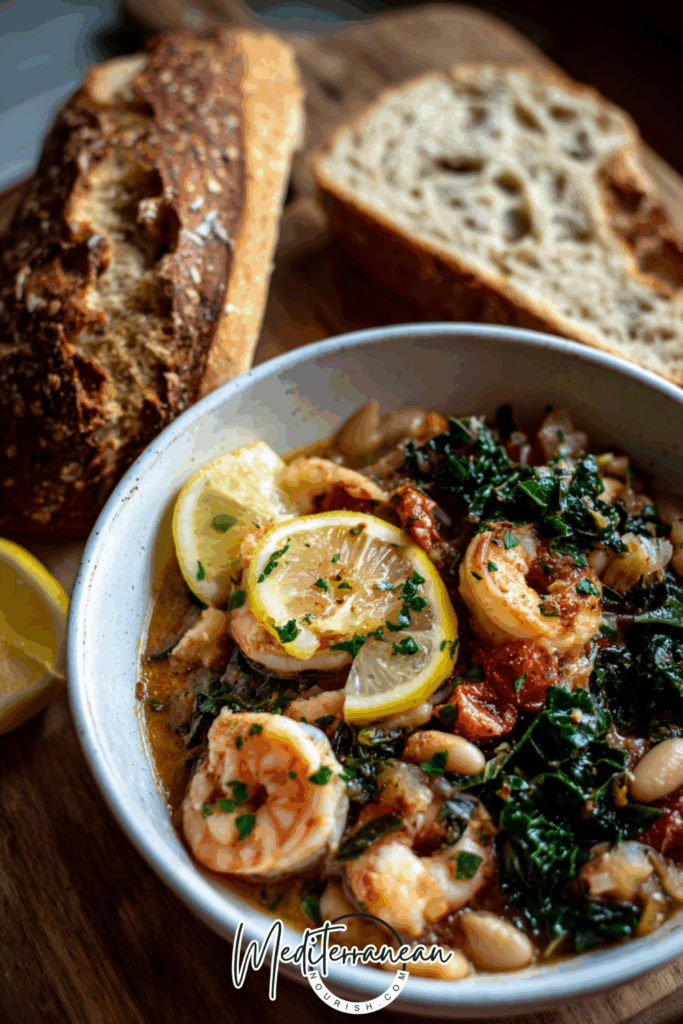 Shrimp & White Bean Stew with Kale