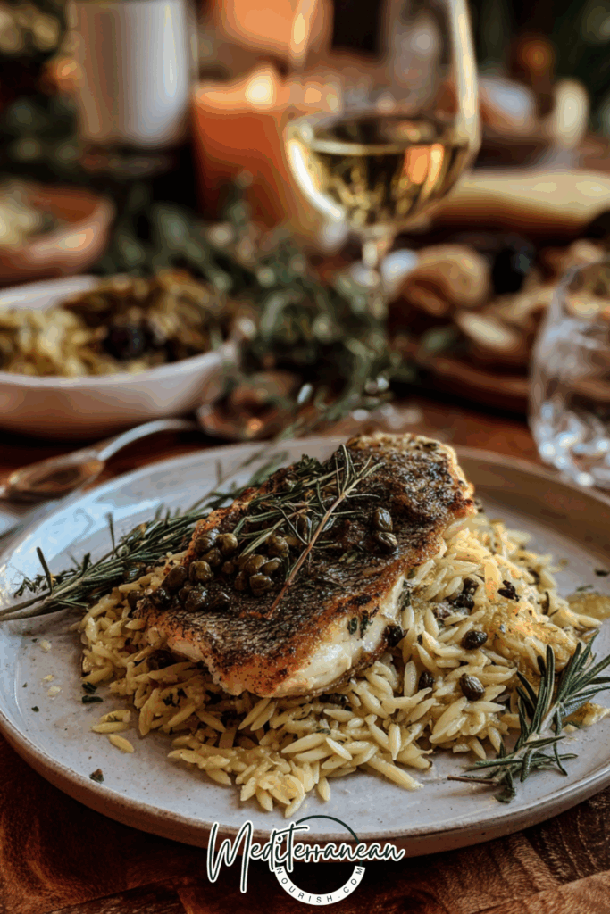 Lemon-Herb Orzo & Capers