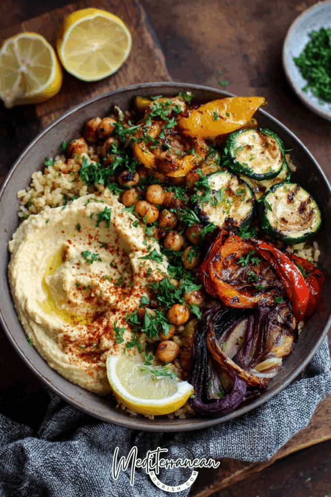 Hummus & Roasted Veggie Bowl