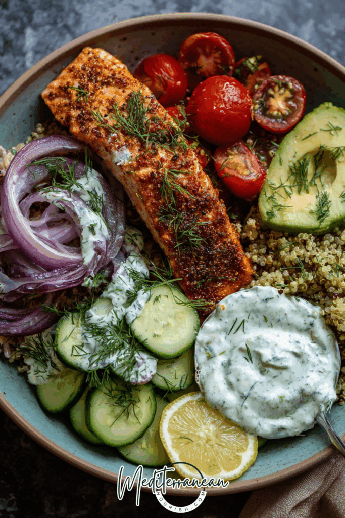 Salmon & Quinoa Mediterranean Bowl