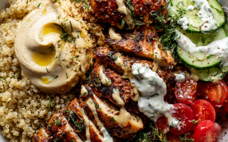 Greek chicken grain bowl