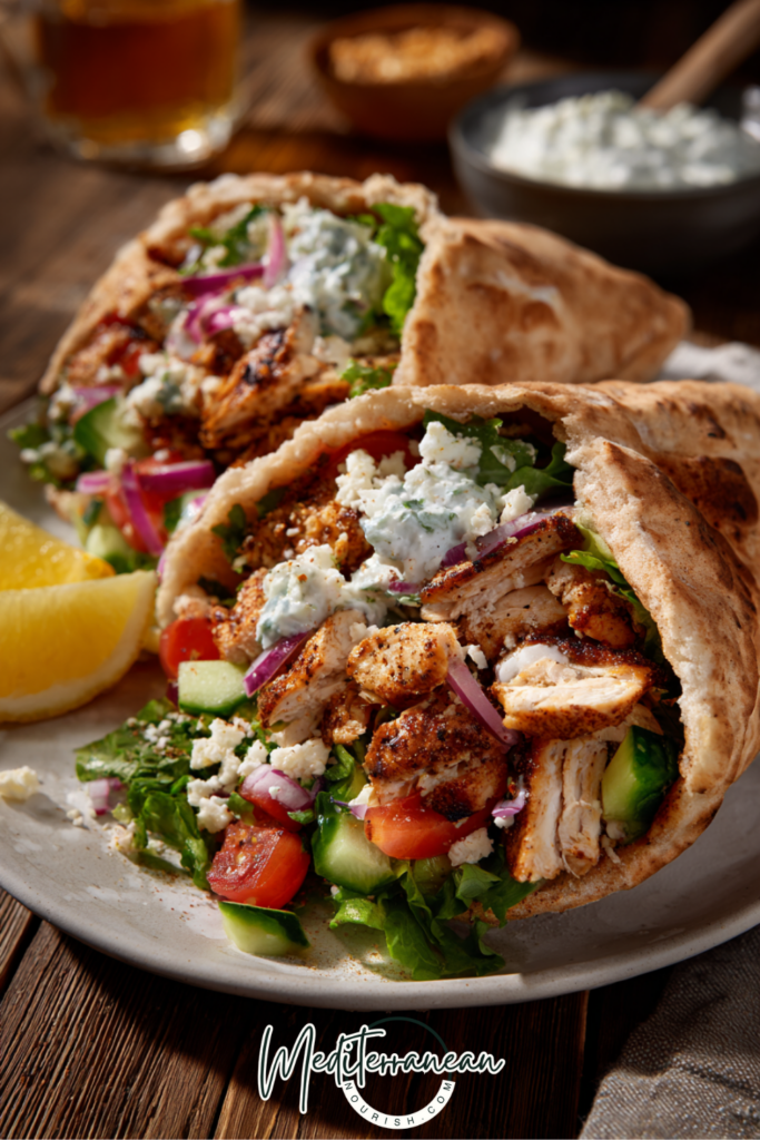 Greek Chicken Pita Wraps